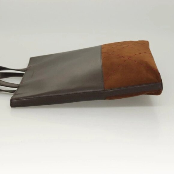 BURBERRY Hand Bag Leather Dark Brown Auth - Picture 5 of 15